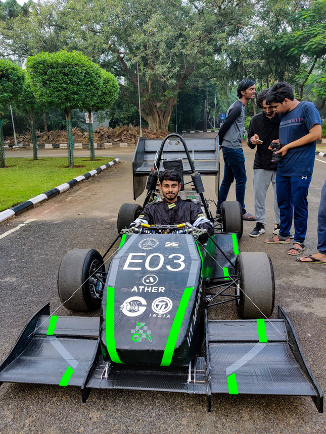 ‘RFR 23,’ the  first electric formula racing car developed by IIT Madras Students Team Raftar
